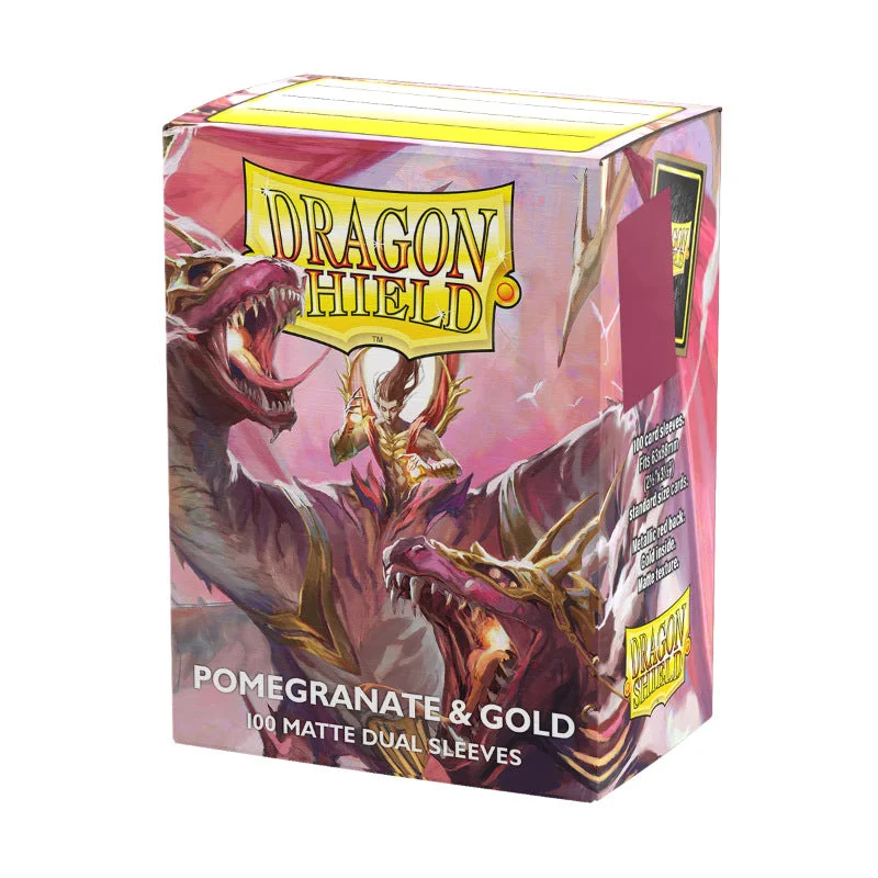 Arcane Tinmen Dragon Shield 100ct Matte Dual Anniversary Special Edition Pomegranate & Gold Sleeves