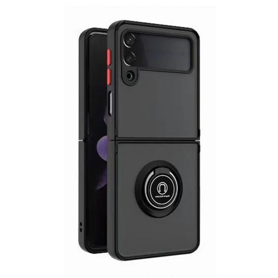TPU Case w/ Magnetic Ring for Samsung Z Flip 6 (black)