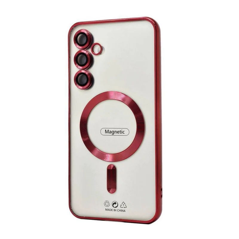 Electroplated Magsafe TPU Case for Samsung Galaxy S24 FE (red)
