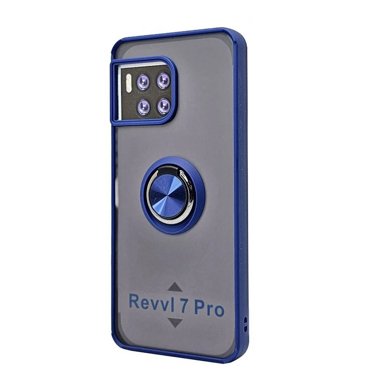 TPU Case w/ Magnetic Ring for Revvl 7 Pro 5G (blue)