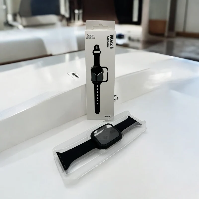 Watch Silicone 2 IN 1 Band&Case For Apple Watch(45m/black)