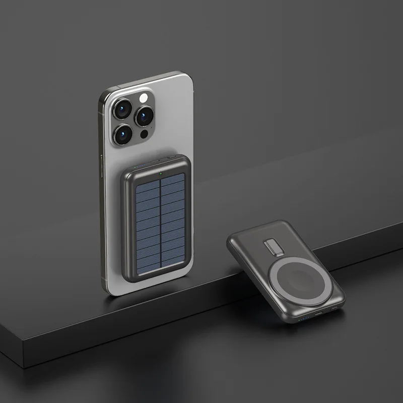 10000mAh Magnetic Wireless Charger Power Bank for iPhone 16 15 14 13 12 Mini Solar Powerbank Portable External Battery Charger