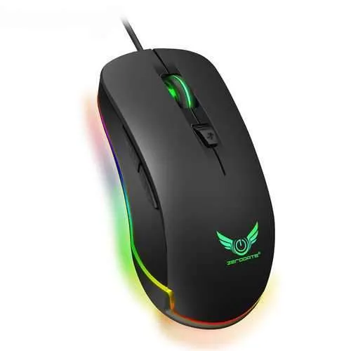 Zerodate S600 4800DPI 6 Buttons Gaming Mouse RGB Backlit USB Wired Mouse Optical Mice For Game