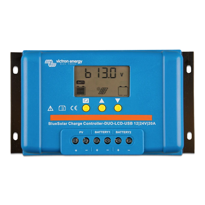 Victron Energy BlueSolar PWM DUO 12/24V-20A with LCD & USB | SCC010020060