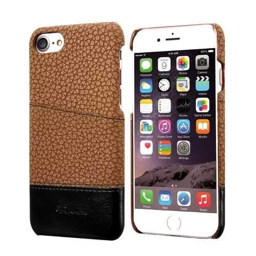 Floveme Litchi Stria Card Slot PU PC Case t For iPhone 7