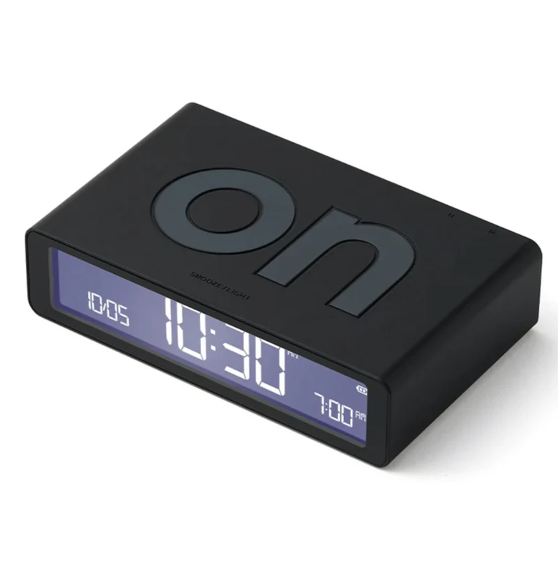 Lexon Flip Classic Reversible Alarm Clock - Black