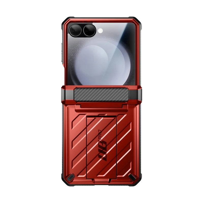 OPEN BOX | Galaxy Z Flip7 Unicorn Beetle PRO Rugged Case with Belt Clip - Metallic Red