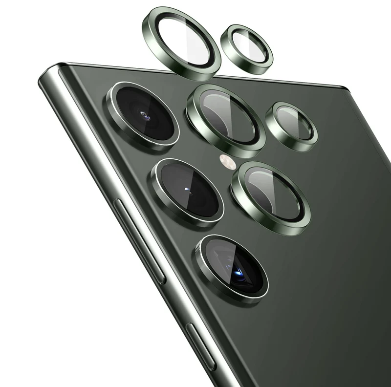 Tempered Glass Camera Lens Protector for Galaxy S23 Ultra-Green