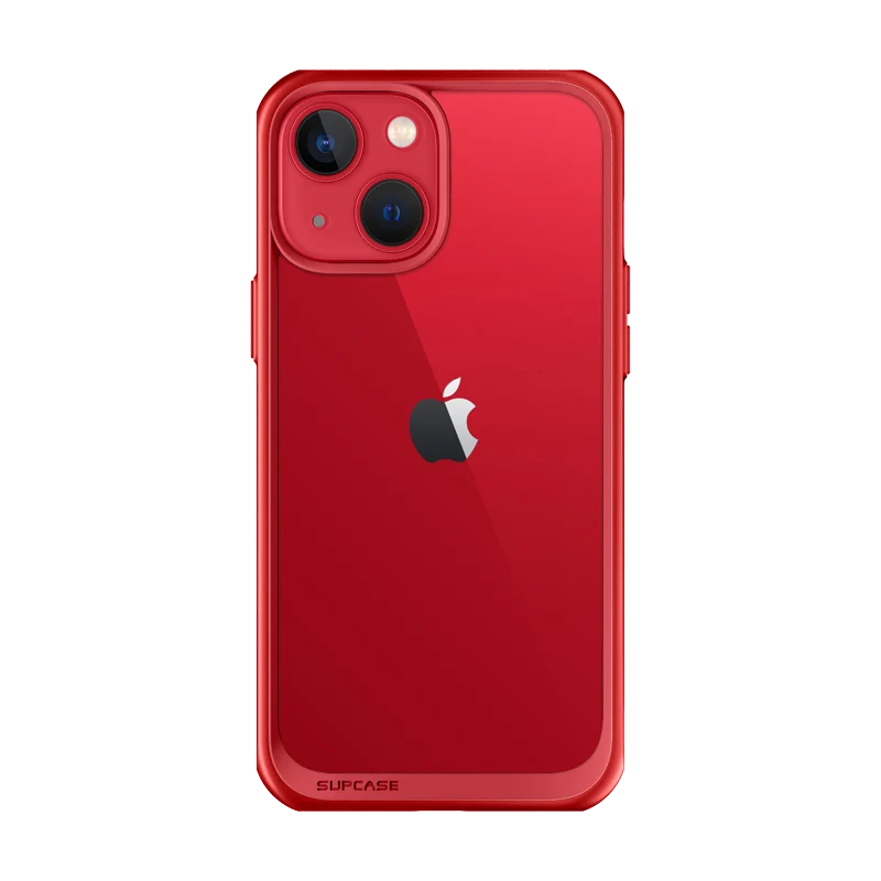 iPhone 14 6.1 inch Unicorn Beetle Style Slim Clear Case-Red