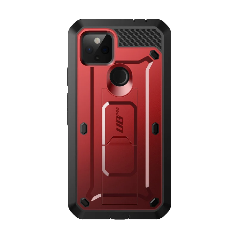 Google Pixel 5a 5G (2021) Unicorn Beetle PRO Rugged Holster Case-Metallic Red