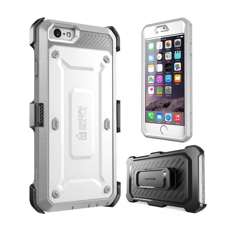iPhone 6 Plus / 6S Plus Unicorn Beetle Pro Full Body Rugged Holster Case with Screen Protector-White