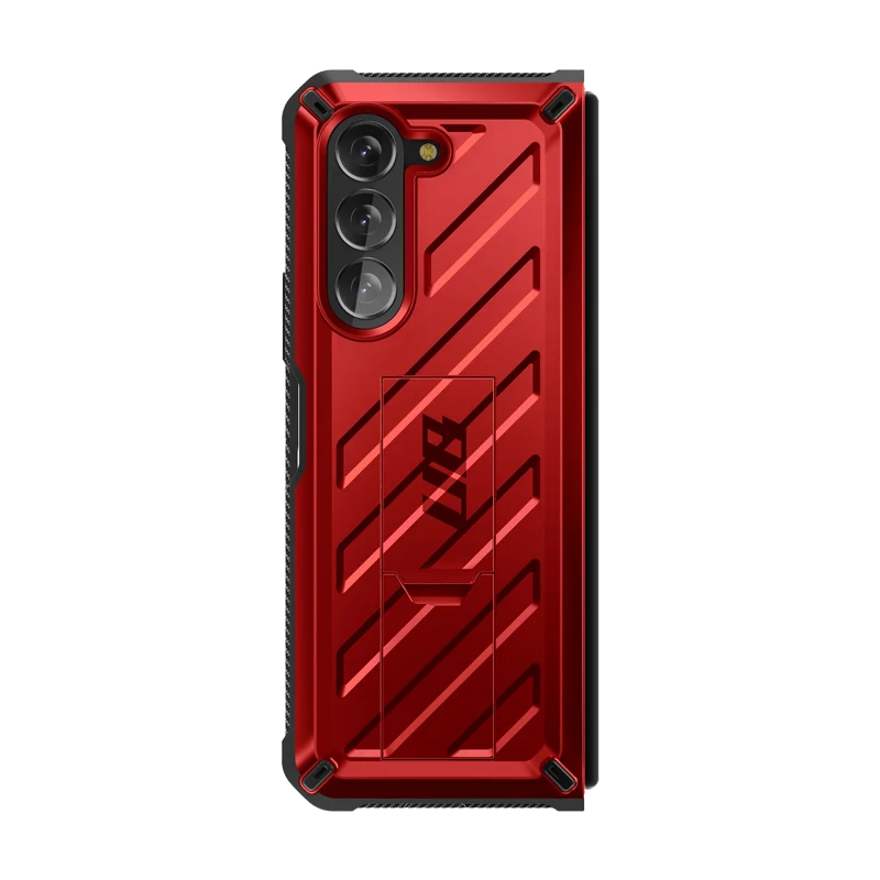 Galaxy Z Fold5 Unicorn Beetle Kickstand Case with Screen Protector-Metallic Red