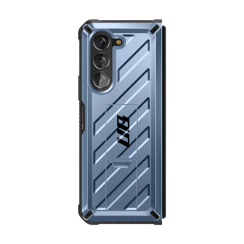 Galaxy Z Fold5 Unicorn Beetle Kickstand Case with Screen Protector-Metallic Blue