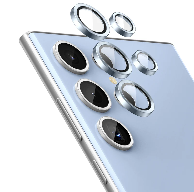 Tempered Glass Camera Lens Protector for Galaxy S23 Ultra-Blue