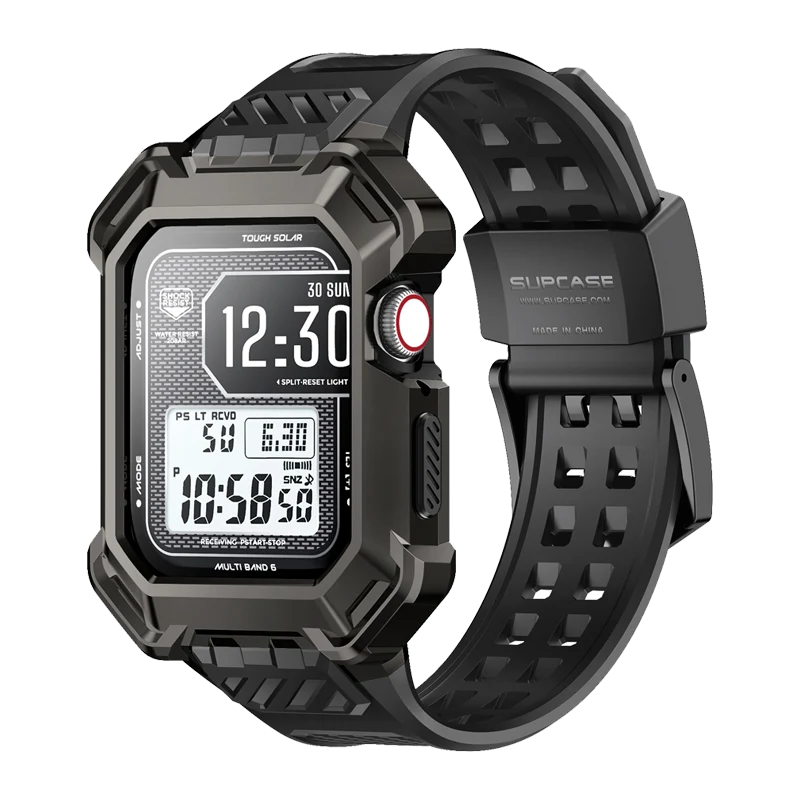 Apple Watch Unicorn Beetle PRO XT Rugged Metal Watch Band Case (44mm/45mm)-Gun Metal