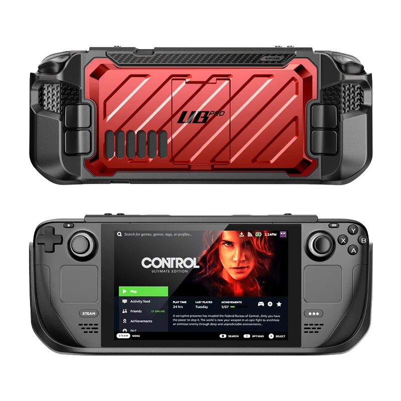 Steam Deck Unicorn Beetle PRO Rugged Kickstand Case-Metallic Red