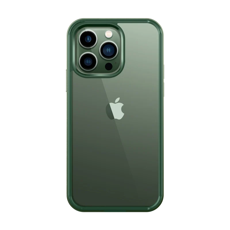 iPhone 13 Pro Max 6.7 inch Unicorn Beetle Edge Clear Bumper Case-Dark Green