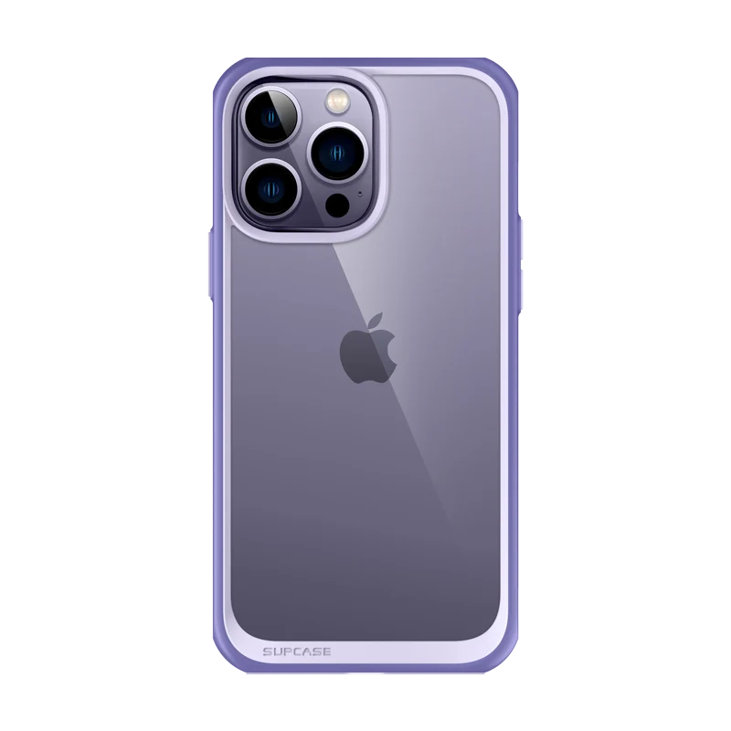 iPhone 14 Pro 6.1 inch Unicorn Beetle Style Slim Clear Case-Deep Purple