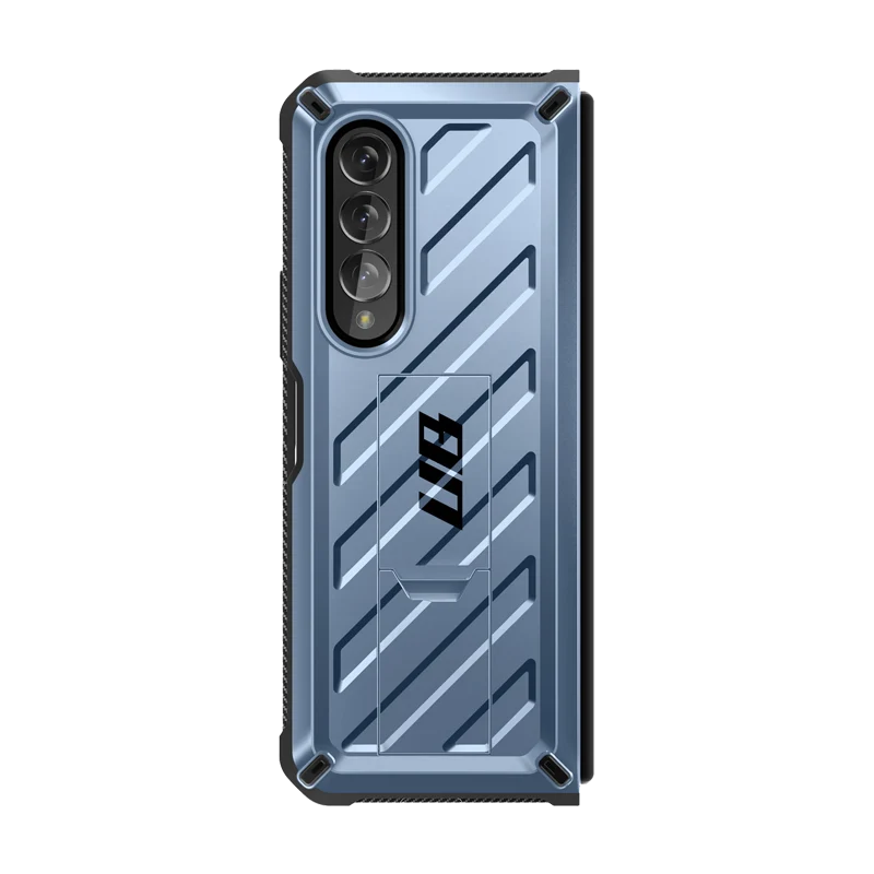 Galaxy Z Fold4 Unicorn Beetle Kickstand Case with Screen Protector-Metallic Blue