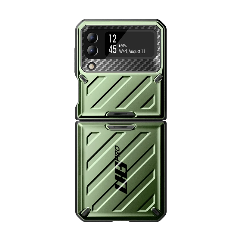 Galaxy Z Flip4 Unicorn Beetle PRO Rugged Case with Belt Clip-Dark Green