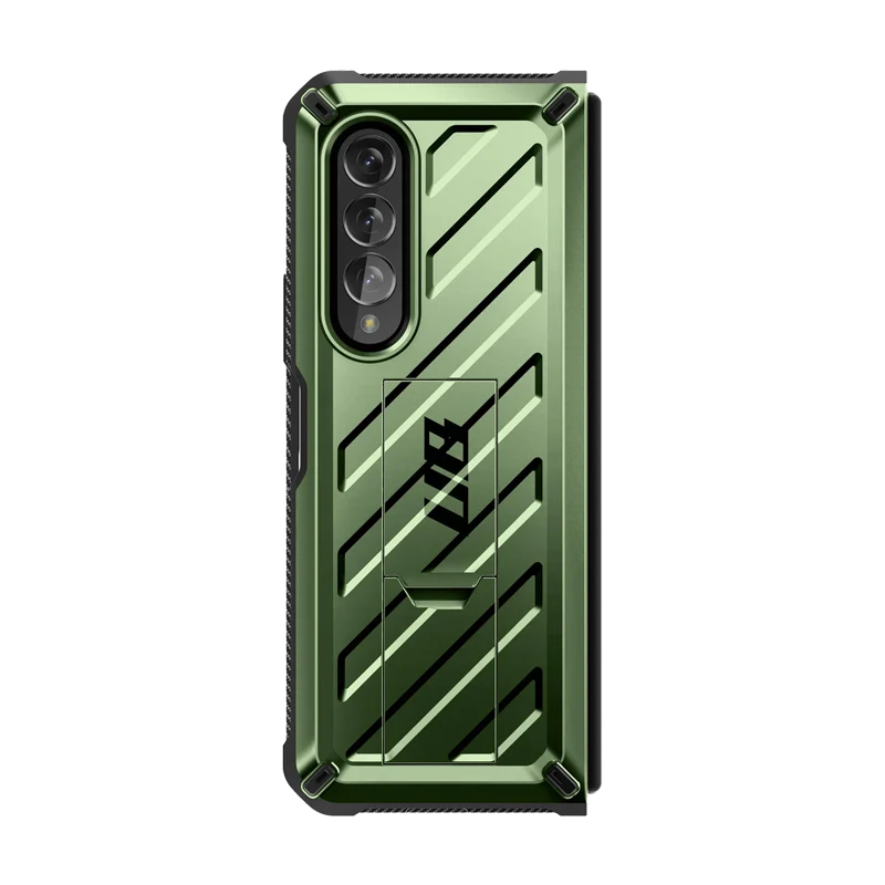 Galaxy Z Fold4 Unicorn Beetle Kickstand Case with Screen Protector-Dark Green