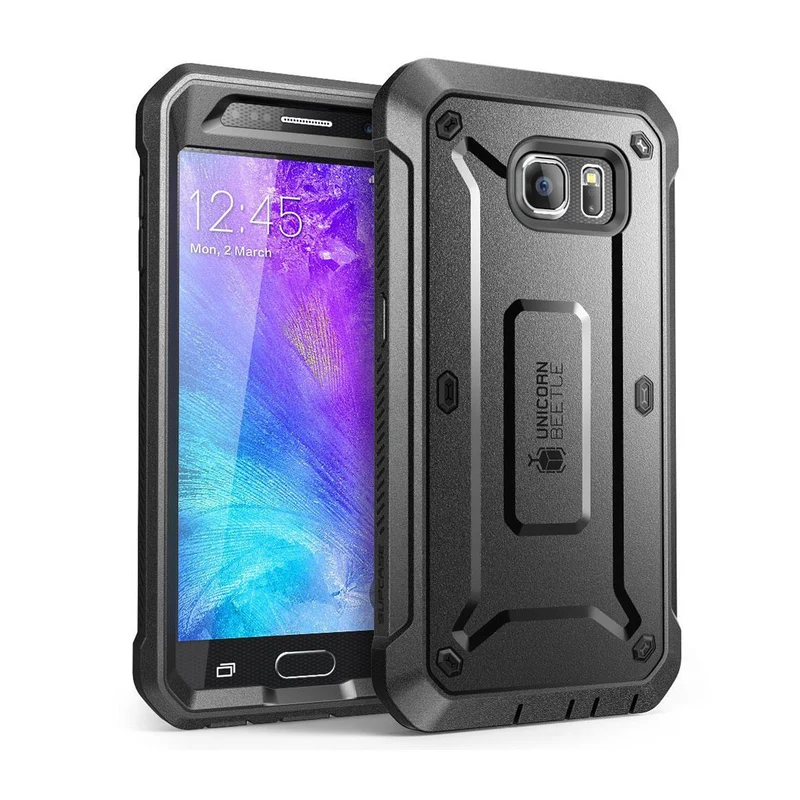 Galaxy S6 Unicorn Beetle Pro Full Body Rugged Holster Case with Screen Protector(open box)-Black