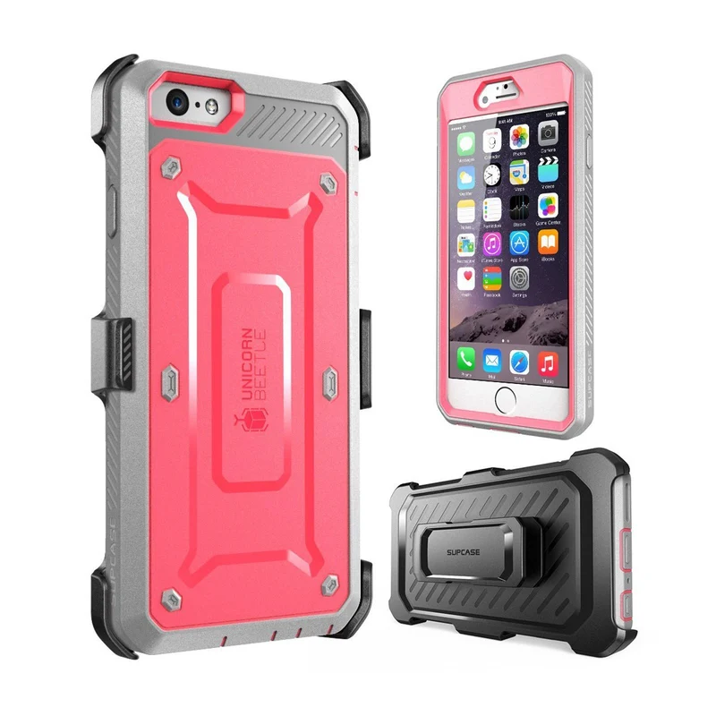 iPhone 6 Plus / 6S Plus Unicorn Beetle Pro Full Body Rugged Holster Case with Screen Protector-Pink
