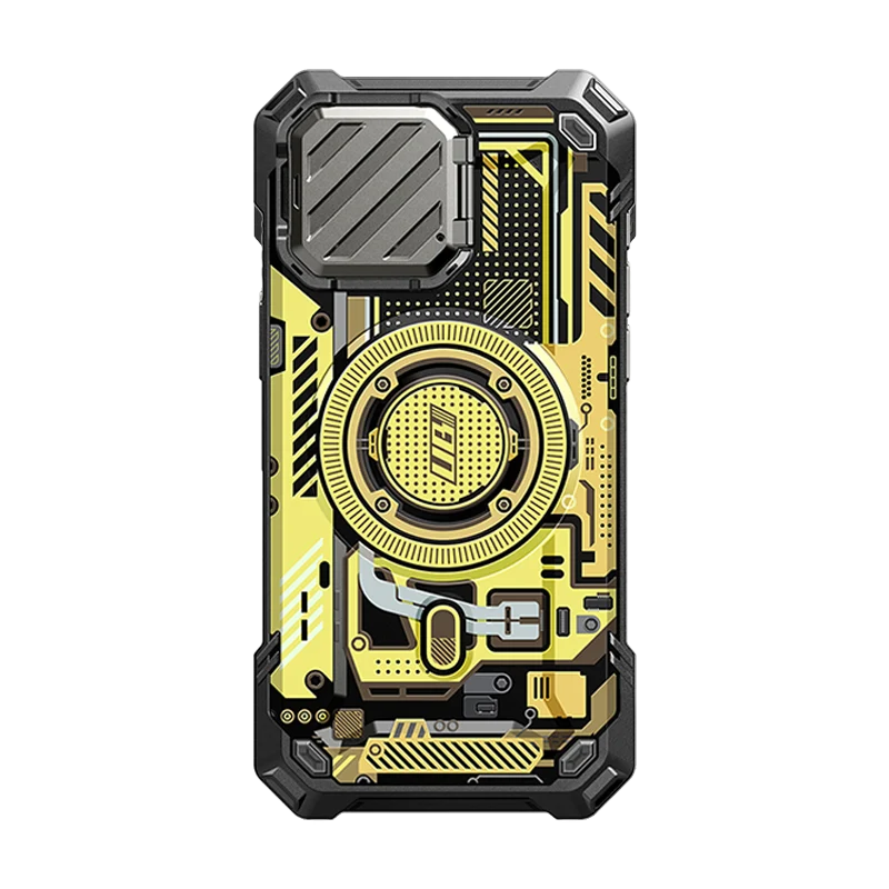 iPhone 15 Pro Max 6.7 inch Unicorn Beetle MAG XT MagSafe Case- Yellow Circuit