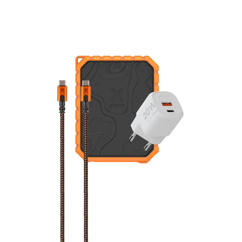 Rugged Power Bank 10.000 mAh + Rugged USB-C PD 240W Cable + 20W Fastcharger Bundle