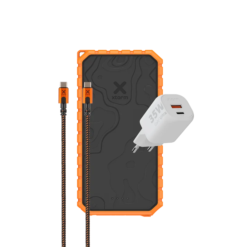 Rugged Power Bank 20.000 mAh+ Rugged USB-C PD 240W Cable + 35W Fastcharger Bundle