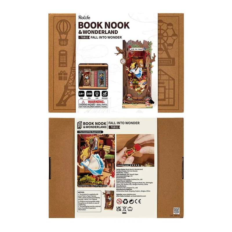 Robotime DIY Bookends Kit Fall Into Wonder