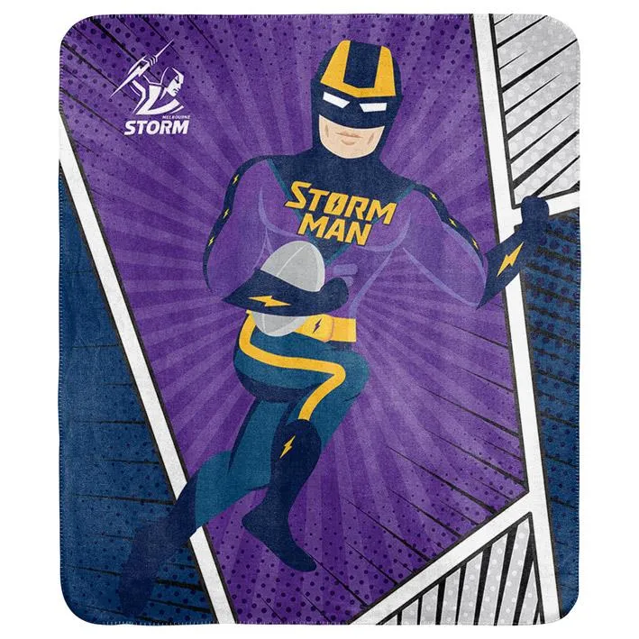 NRL - Melbourne Storm - Coral Fleece Rug
