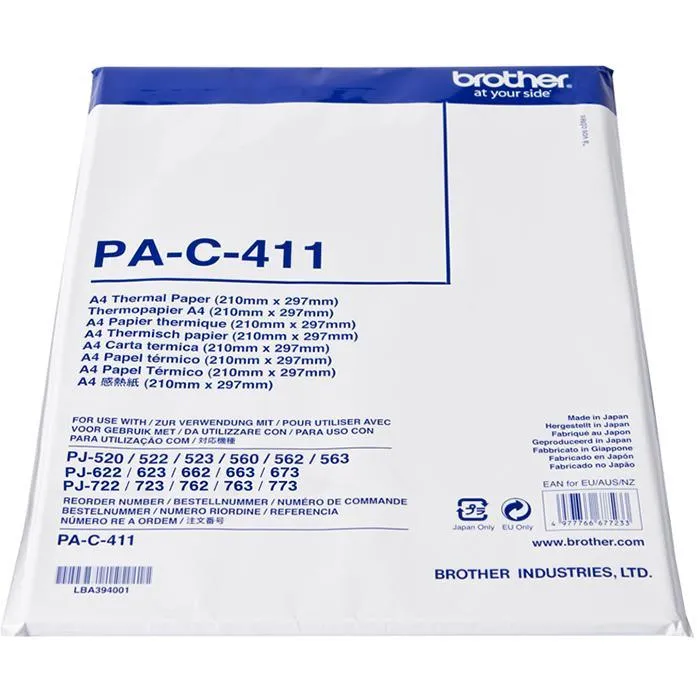 Brother PA-C-411 Thermal Paper A4 Pack 100 Sheets PocketJet Printers