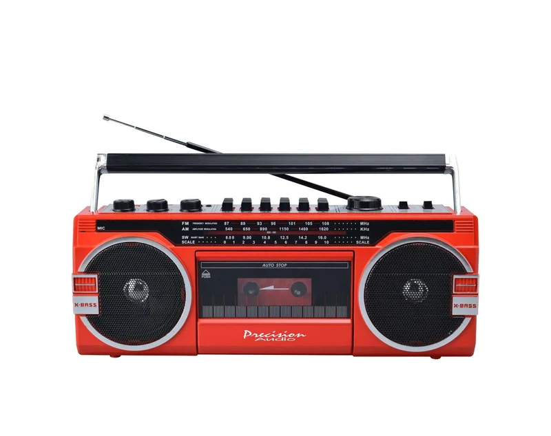 Precision Audio PA-4000 Portable Bluetooth Cassette Player (Red)
