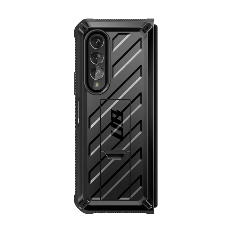 Galaxy Z Fold4 Unicorn Beetle Kickstand Case with Screen Protector-Black