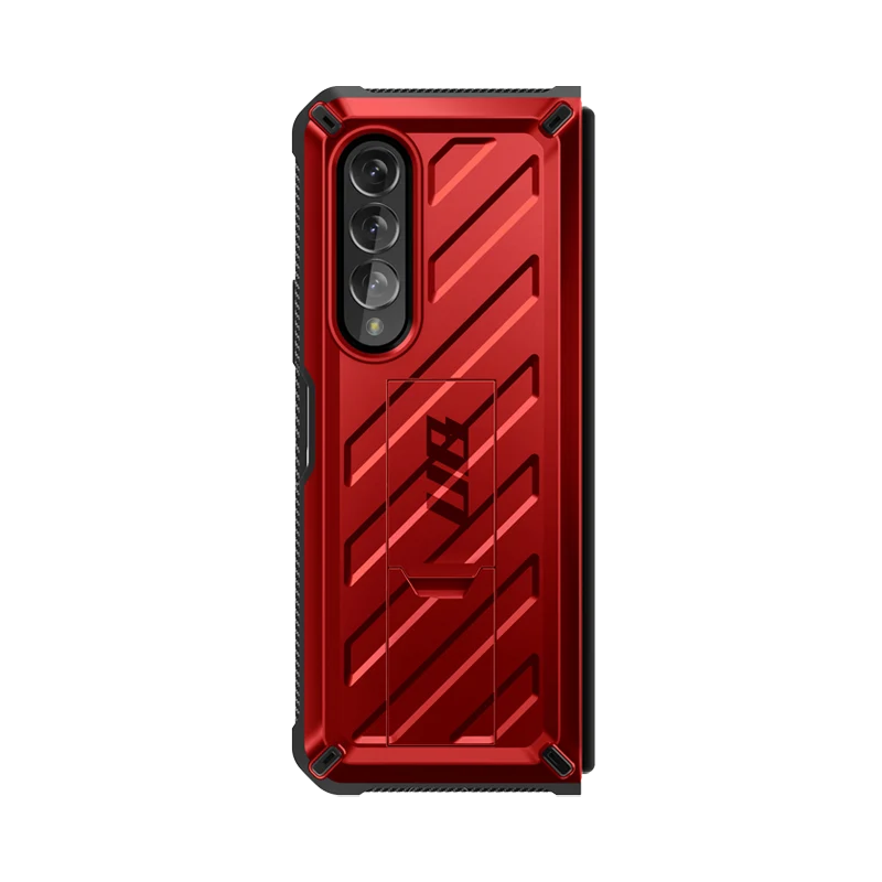 Galaxy Z Fold3 Unicorn Beetle Kickstand Case with Screen Protector-Metallic Red