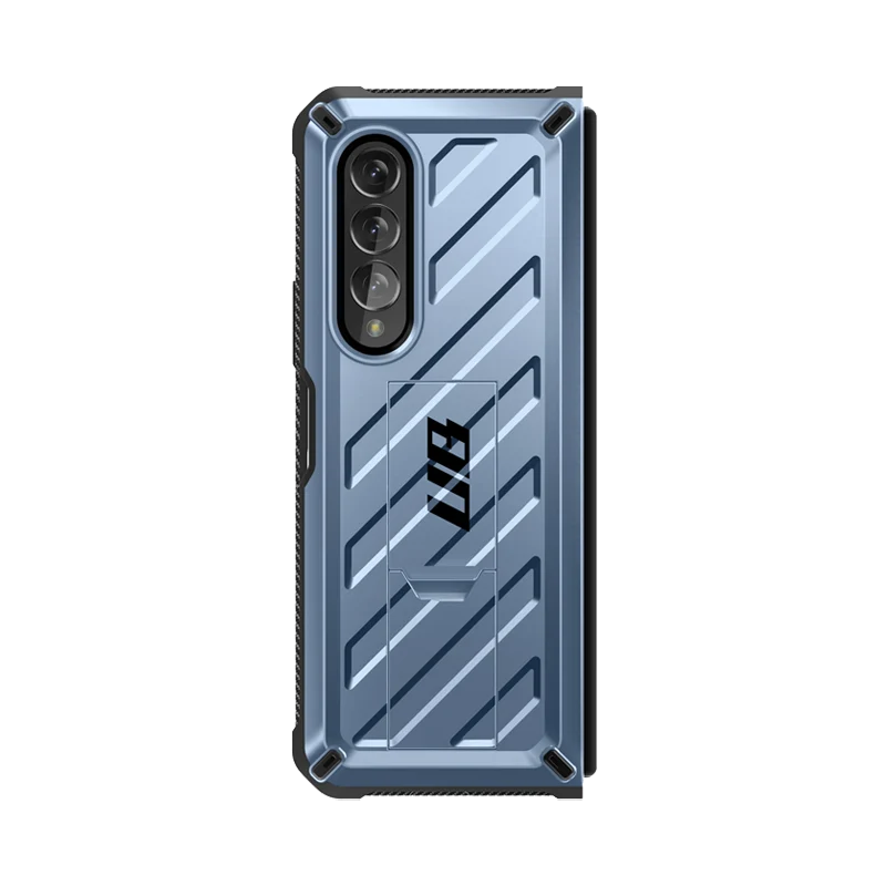 Galaxy Z Fold3 Unicorn Beetle Kickstand Case with Screen Protector-Metallic Blue
