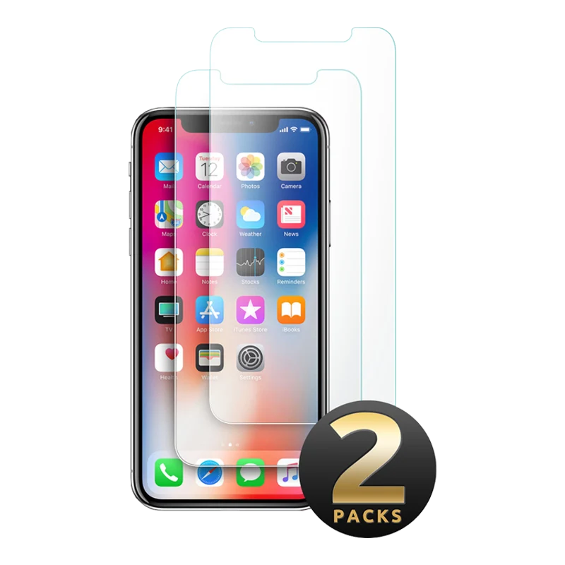 3D Glass Screen Protector for iPhone 5.8 inch 2017 and 2018 (2 Pack) -Clear
