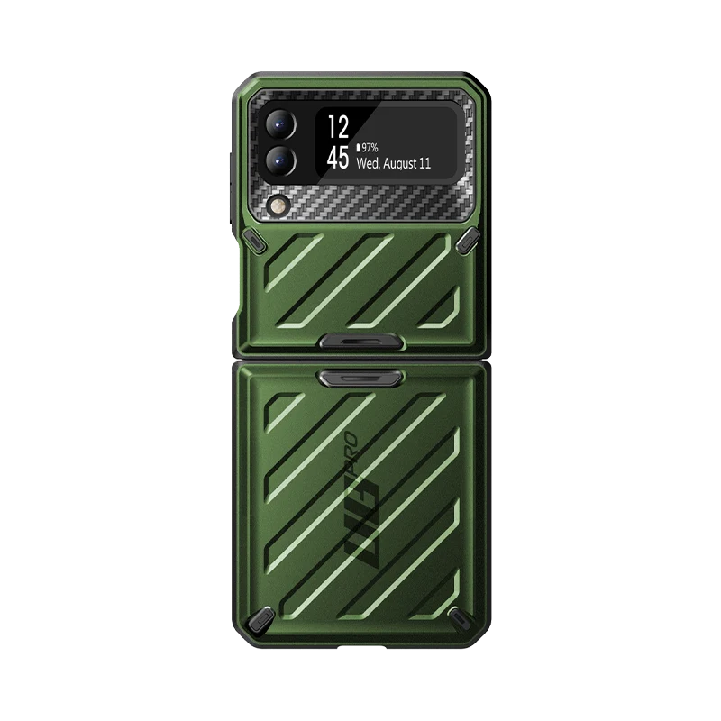 Galaxy Z Flip3 Unicorn Beetle PRO Rugged Case with Belt Clip-Dark Green