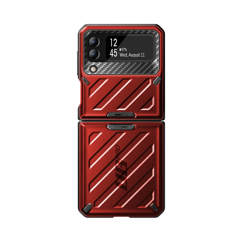 Galaxy Z Flip3 Unicorn Beetle PRO Rugged Case with Belt Clip-Metallic Red