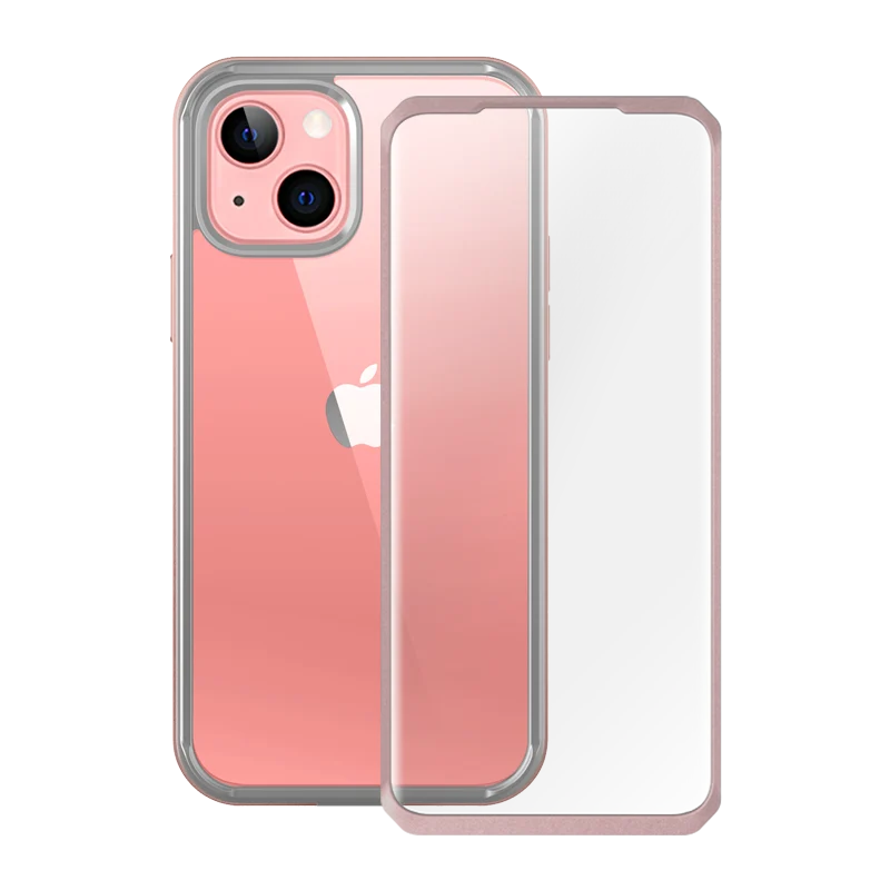iPhone 13 6.1 inch Unicorn Beetle Edge with Screen Protector Clear Case-Peach