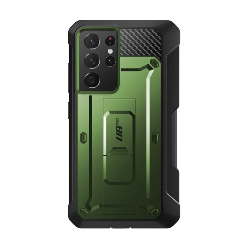 Galaxy S21 Ultra Unicorn Beetle Pro Rugged Case with S-Pen Holder - Dark Green