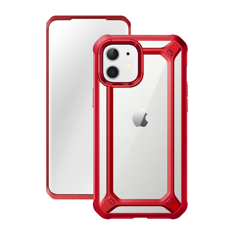 iPhone 12 mini 5.4 inch Unicorn Beetle Exo with Screen Protector Clear Case-Red