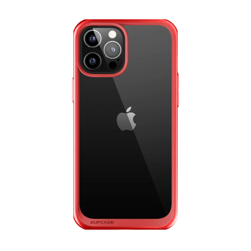 iPhone 12 Pro 6.1 inch Unicorn Beetle Style Slim Clear Case-Red