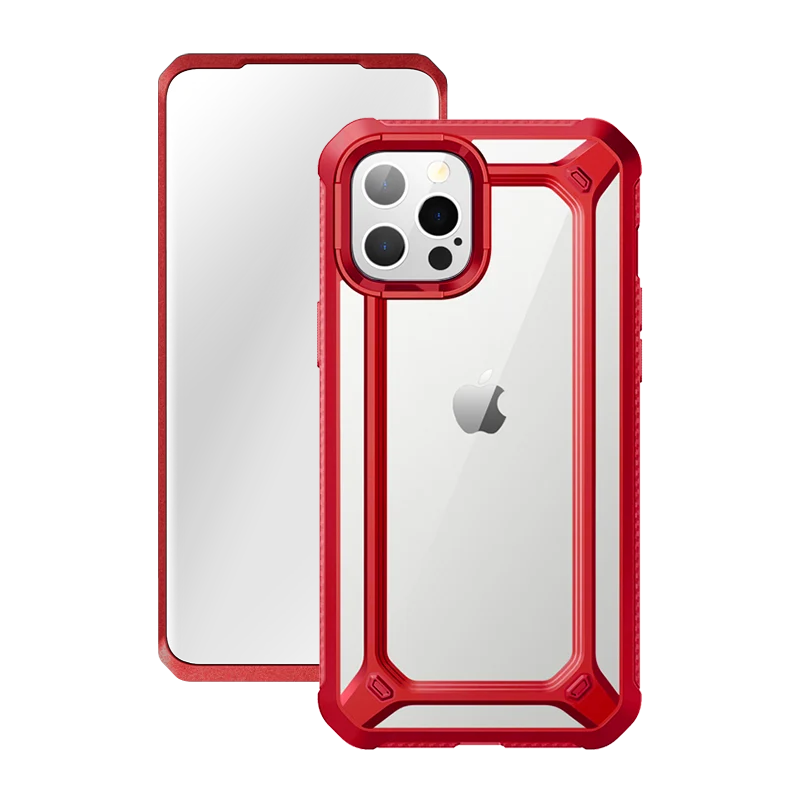 iPhone 12 Pro 6.1 inch Unicorn Beetle Exo with Screen Protector Clear Case-Red
