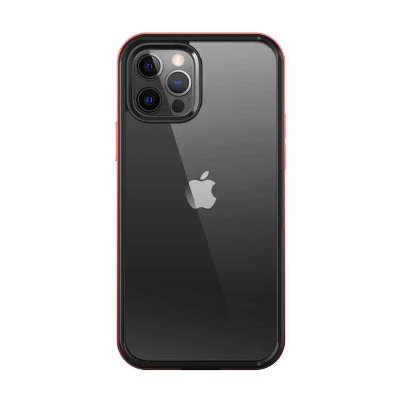 iPhone 12 Pro 6.1 inch Unicorn Beetle Edge Clear Bumper Case-Metallic Red