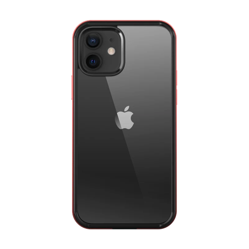 iPhone 12 6.1 inch Unicorn Beetle Edge Clear Bumper Case-Metallic Red