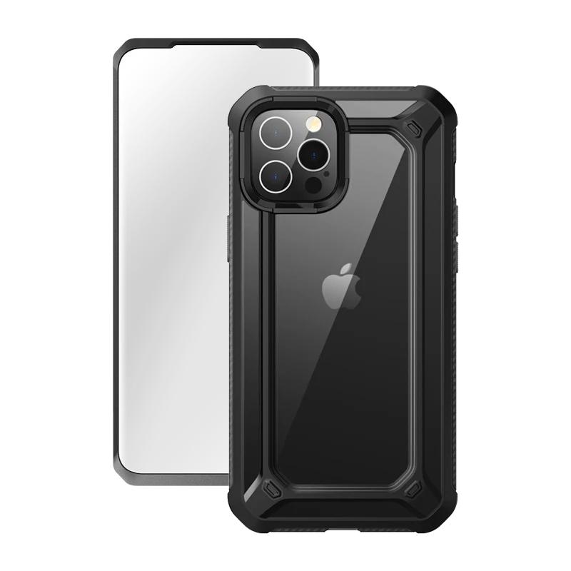 iPhone 12 Pro 6.1 inch Unicorn Beetle Exo with Screen Protector Clear Case-Black