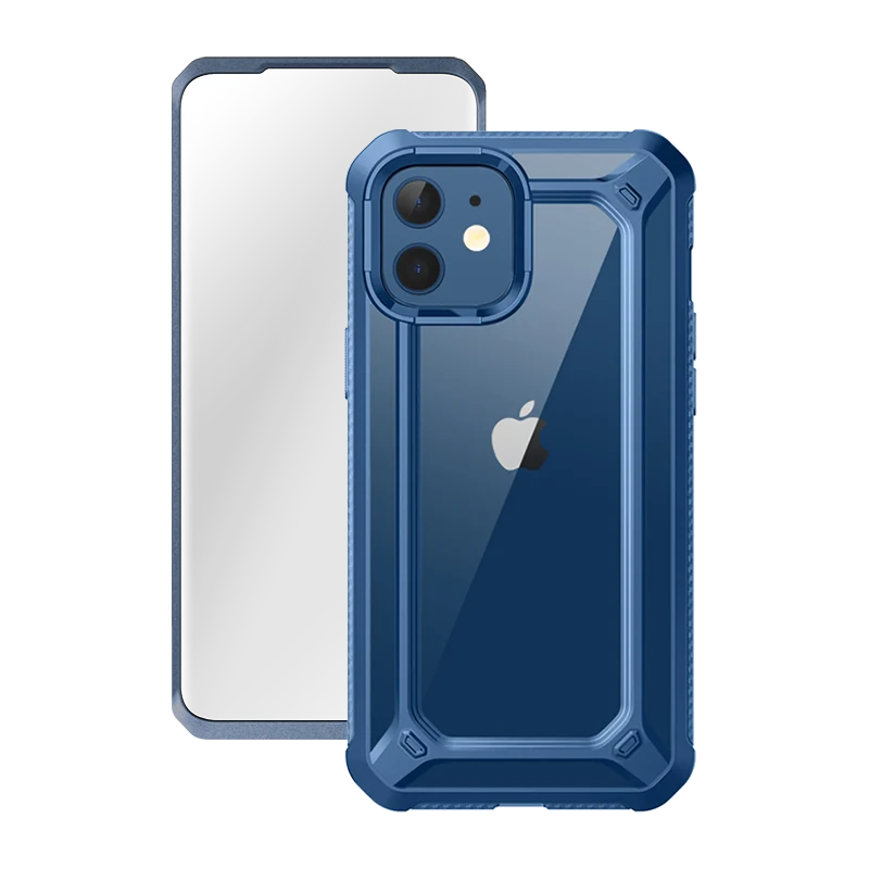 iPhone 12 mini 5.4 inch Unicorn Beetle Exo with Screen Protector Clear Case-Blue