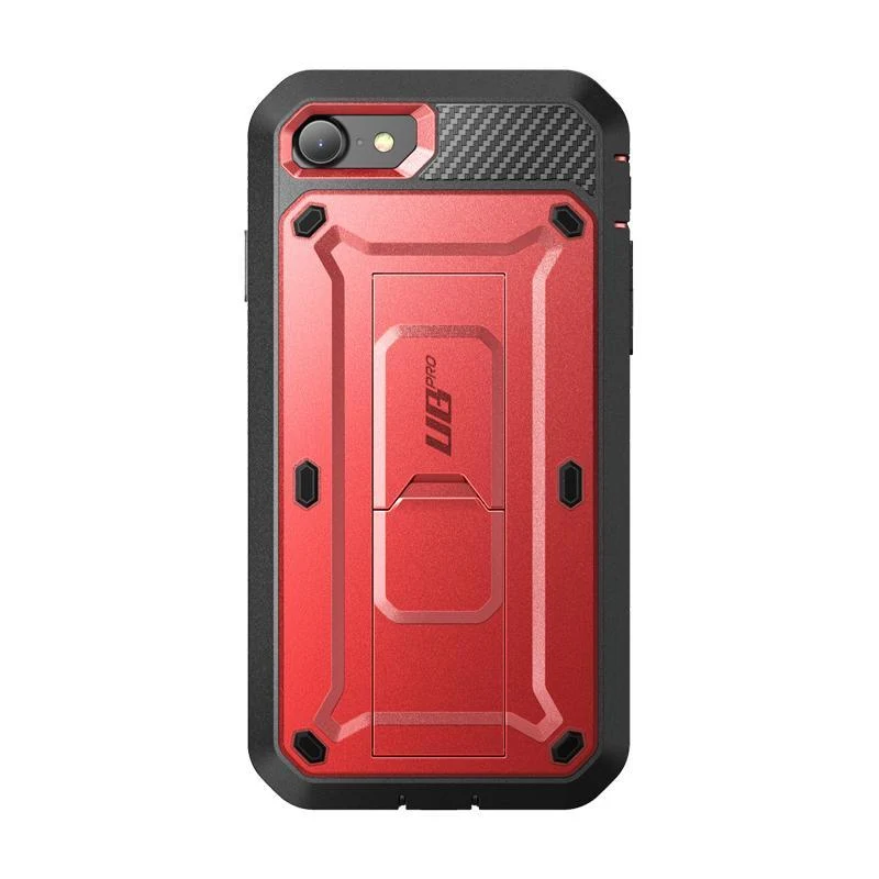 iPhone SE Unicorn Beetle Pro Full-Body Case with Kickstand-Metallic Red